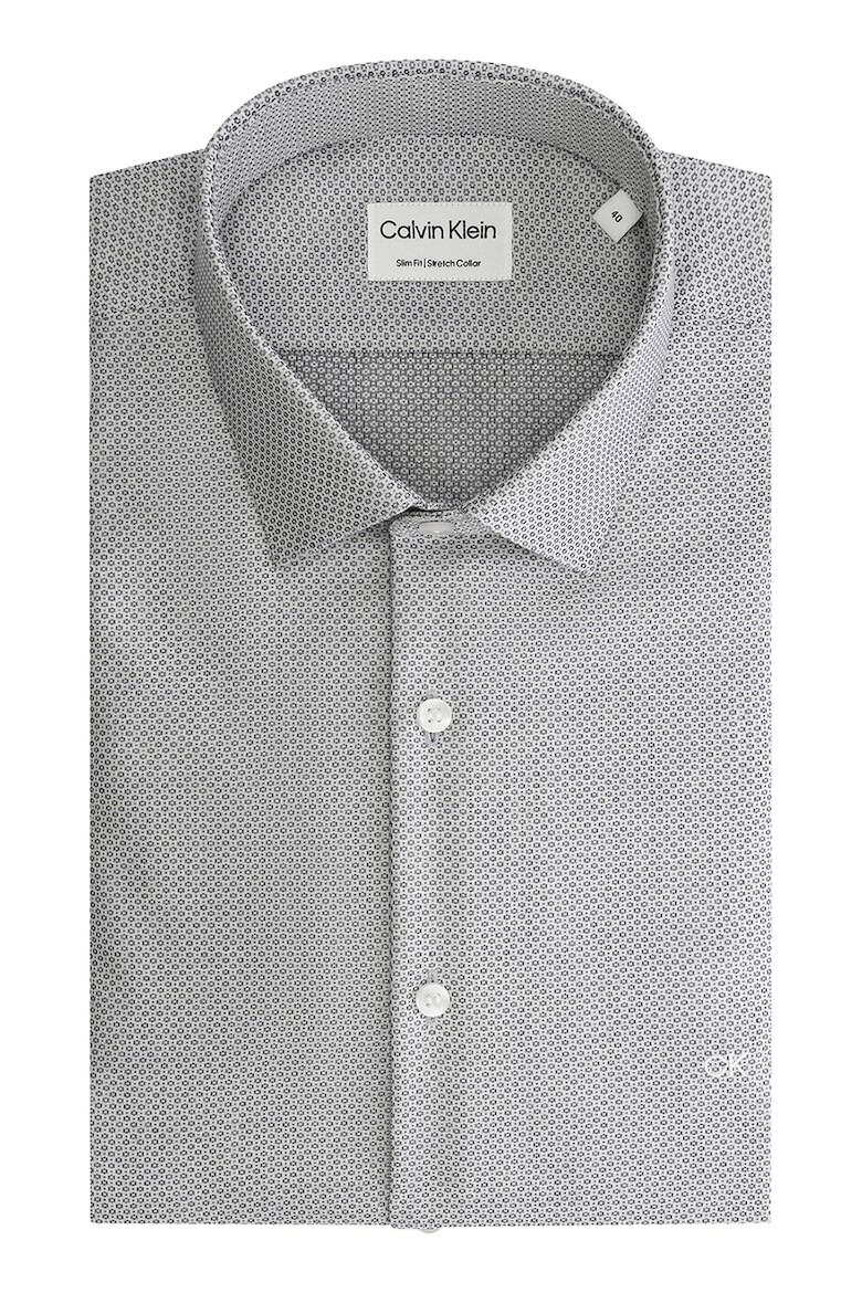 

Узкая рубашка с узором Calvin Klein, серый