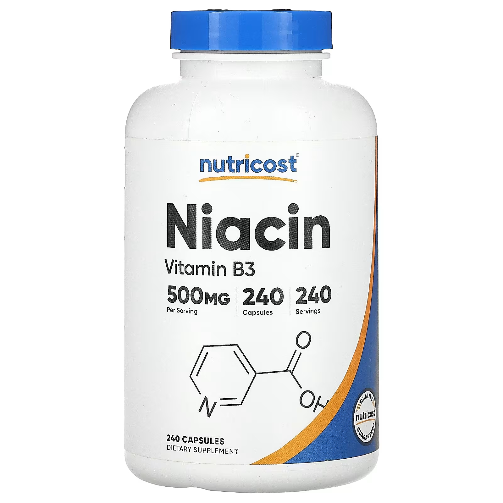 Nutricost Ниацин 500 мг 240 капсул псиллиум nutricost 500 капсул