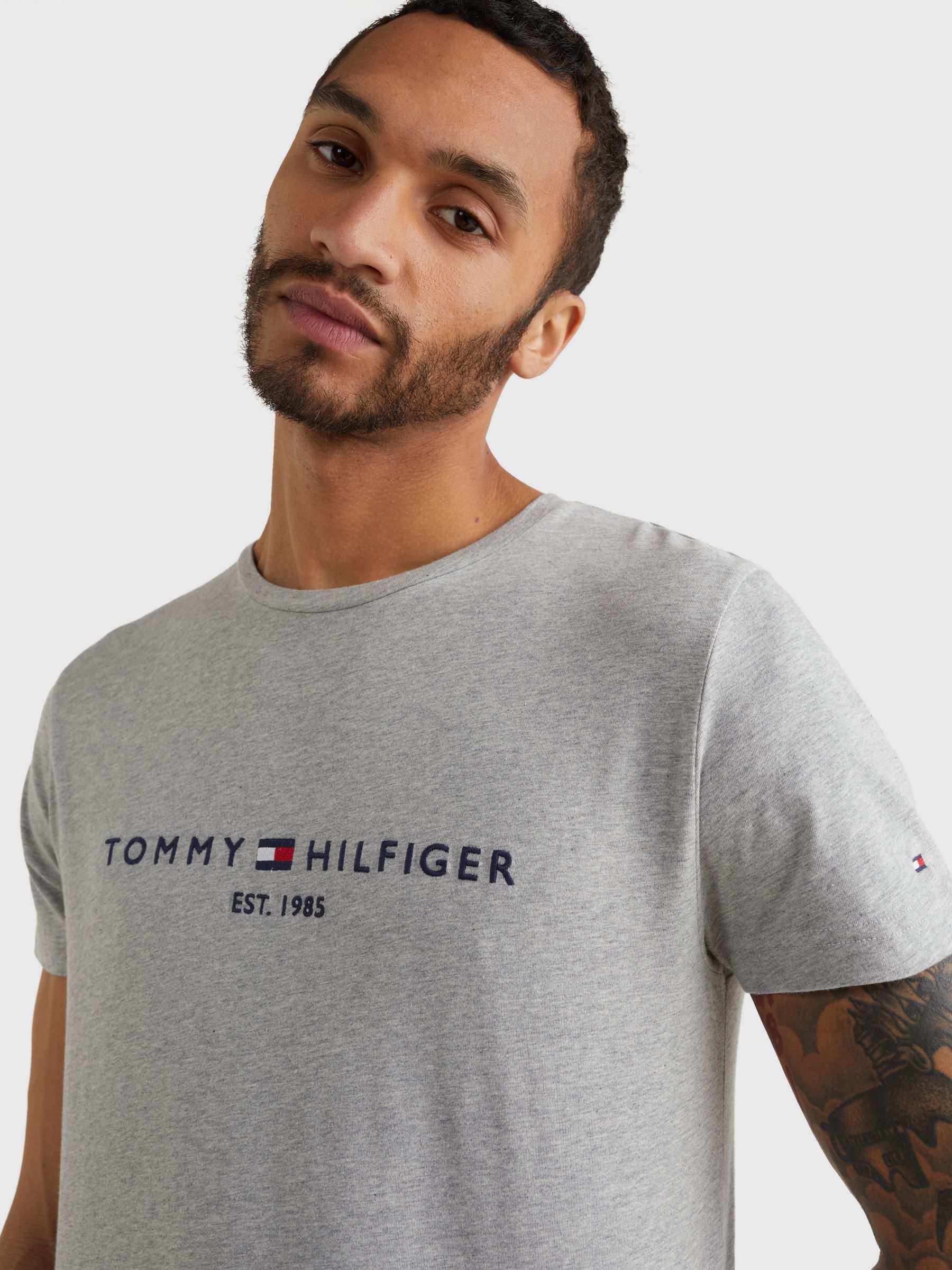 

Футболка с круглым вырезом и логотипом Tommy Hilfiger, Cloud Heather