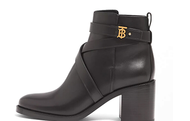 

Ботильоны женские с монограммой черного цвета Burberry