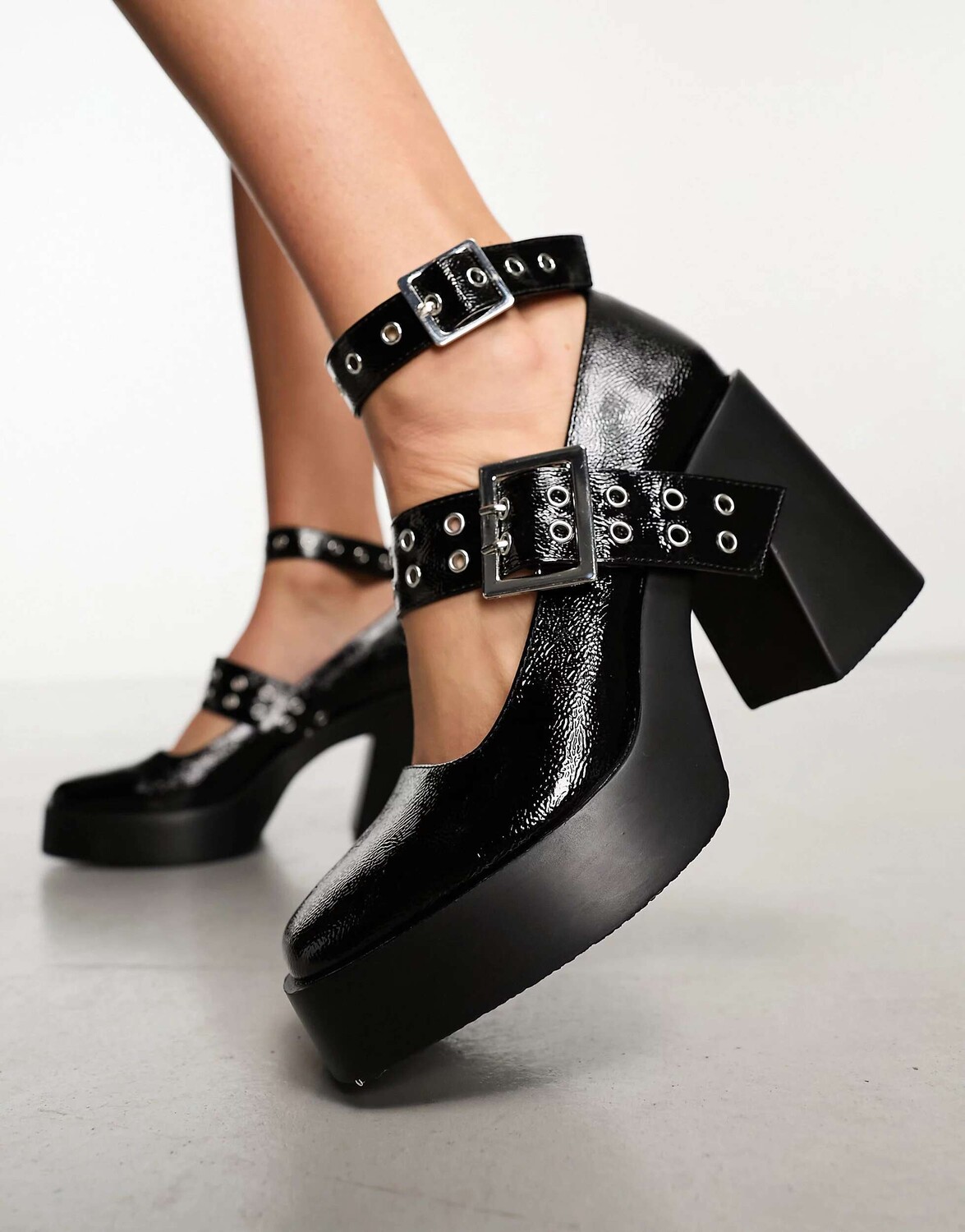 

Черные туфли Мэри Джейн на каблуке ASOS Proof с фурнитурой, Черный