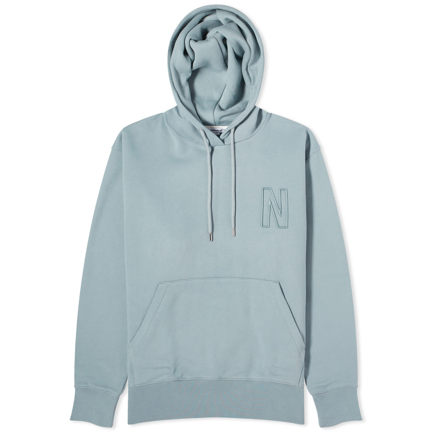 Худи Norse Projects Arne Relaxed N Logo, цвет Dark Ice Blue