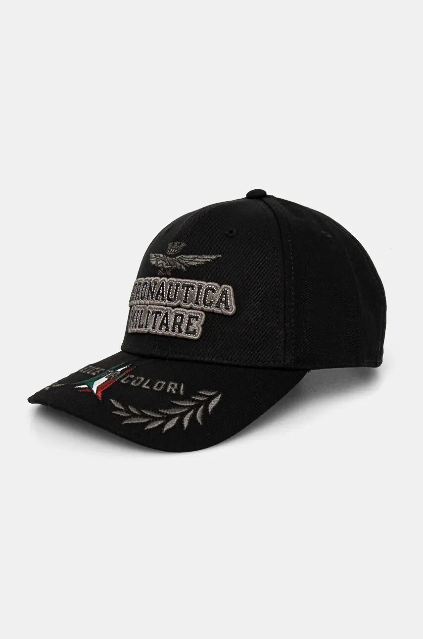 

Хлопковая бейсболка Aeronautica Militare, черный