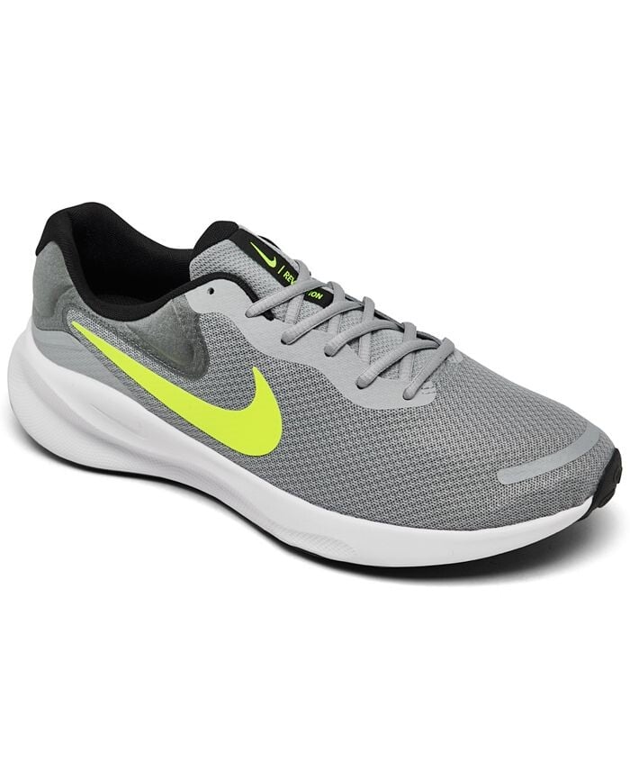 

Мужские беговые кроссовки Revolution 7 от Finish Line Nike, цвет Wolf Gray, Volt