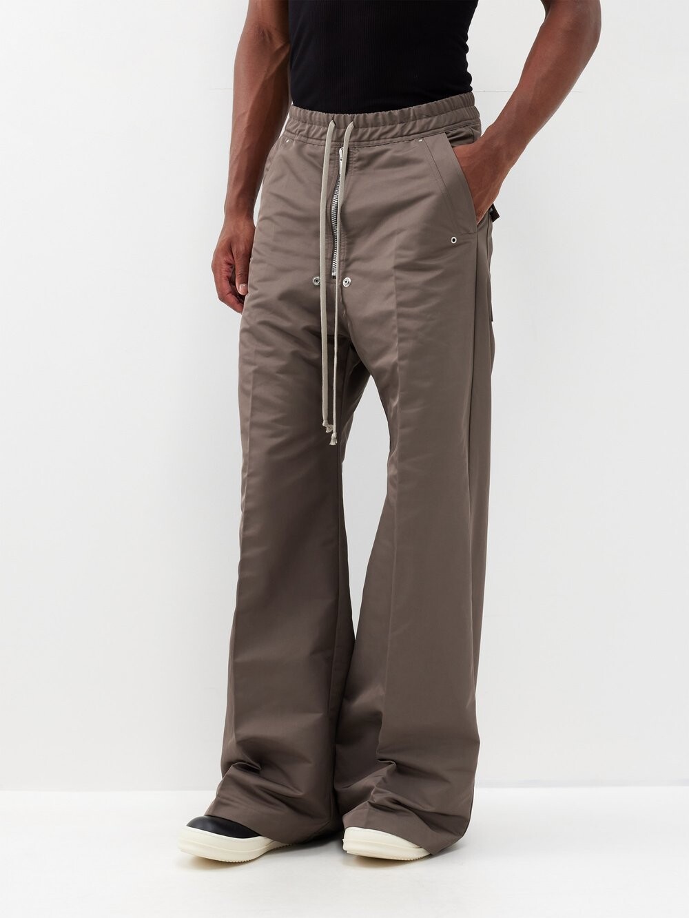 

Брюки широкого кроя bela с кулиской Rick Owens, серый