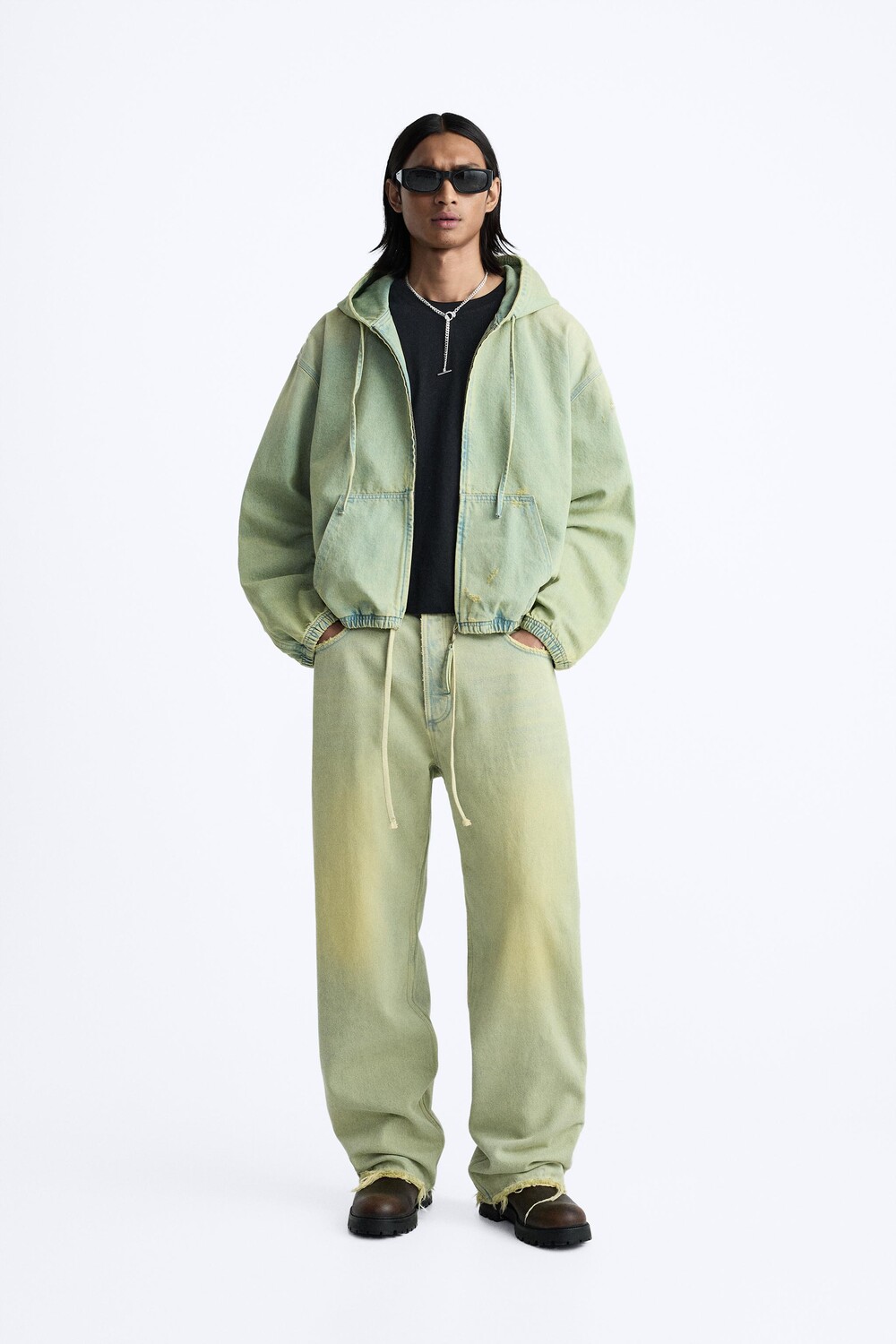 

Джинсовая куртка ZARA, зеленый