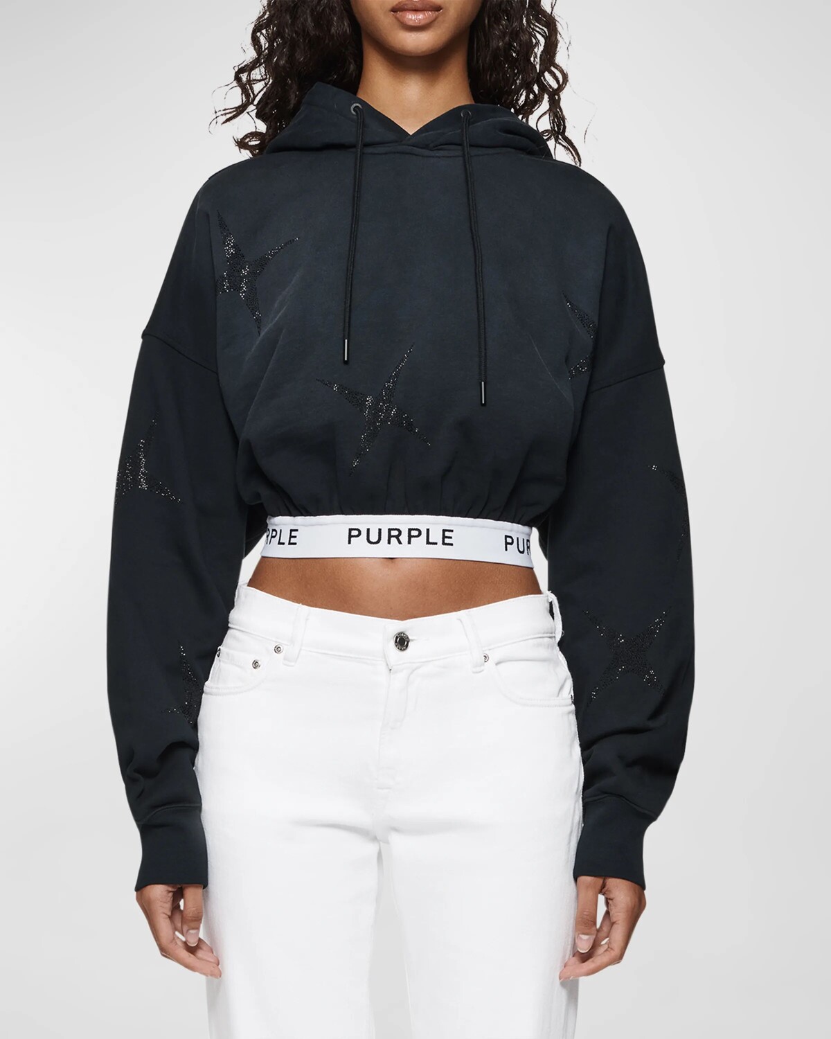 

Укороченное худи оверсайз PURPLE, цвет Black