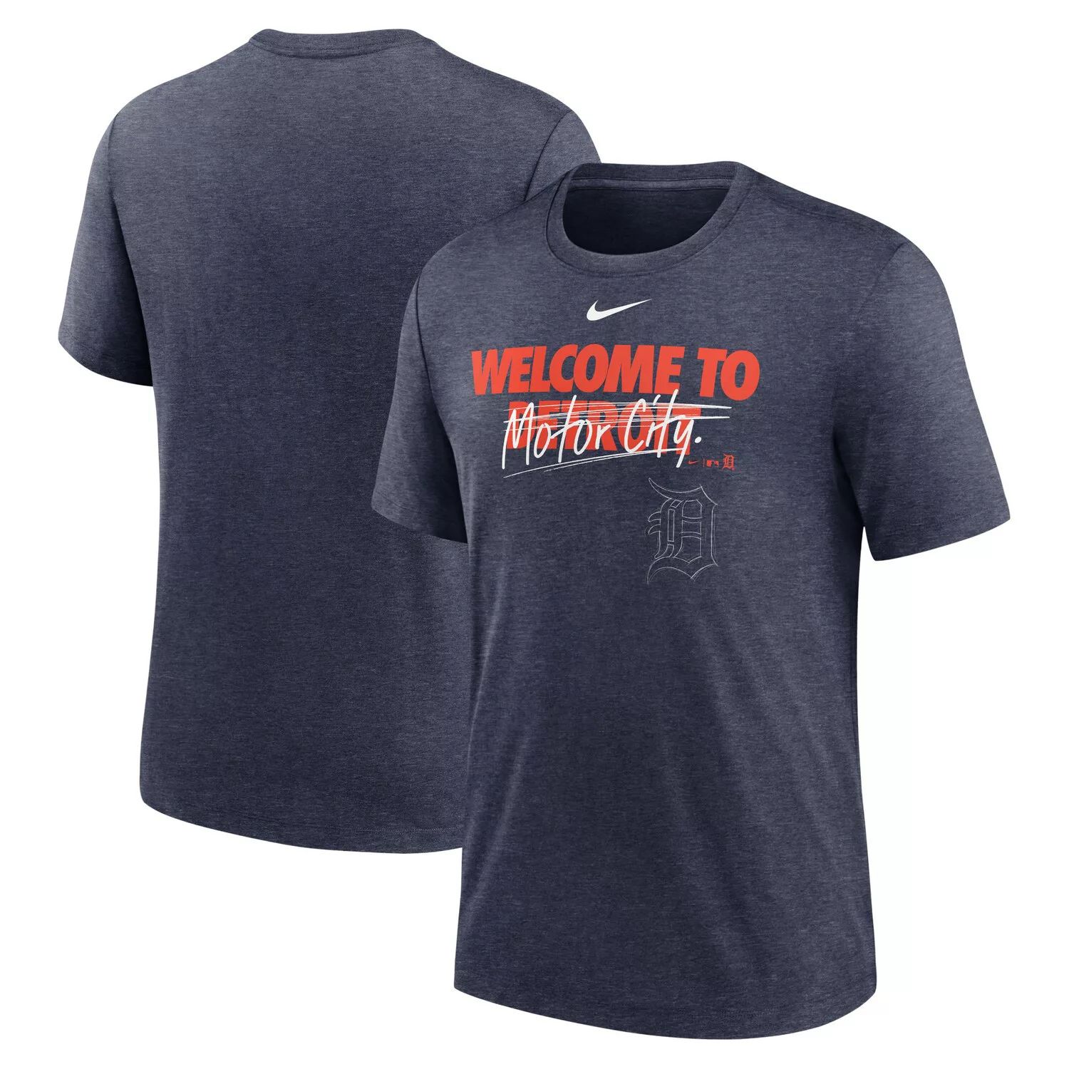 Мужская футболка Heather Navy Detroit Tigers Home Spin Tri-Blend Nike