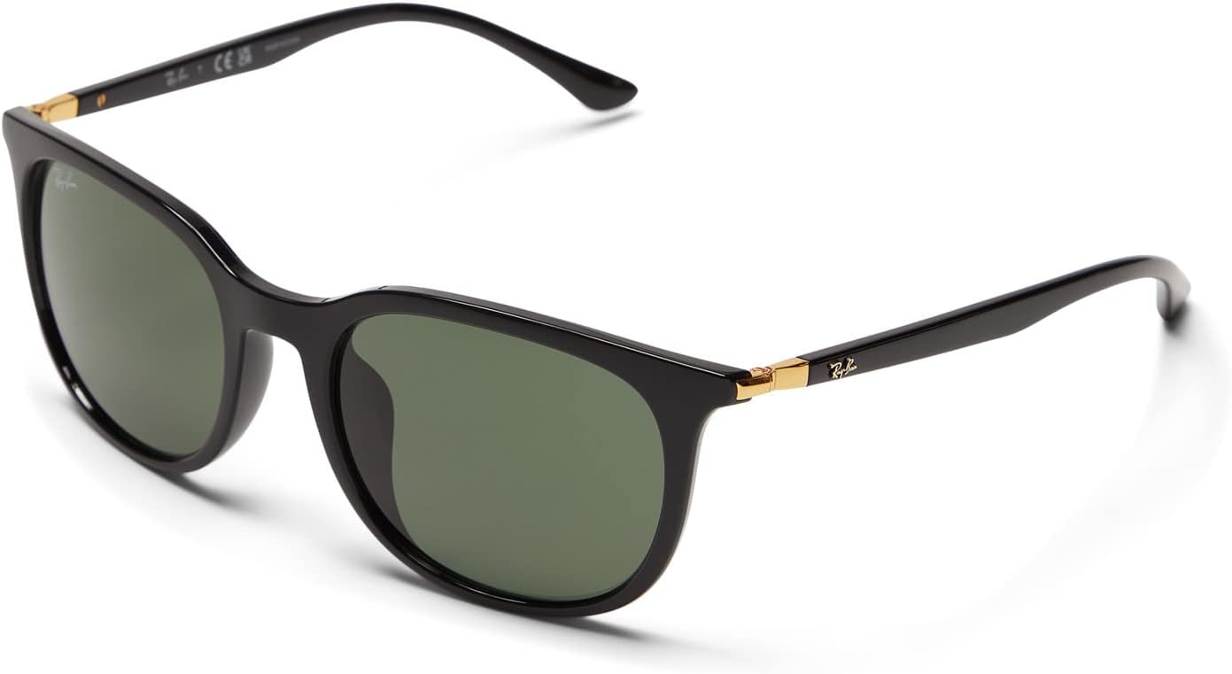 Солнцезащитные очки 55 mm 0RB4386F Low Bridge Fit Ray-Ban, цвет Black/Green