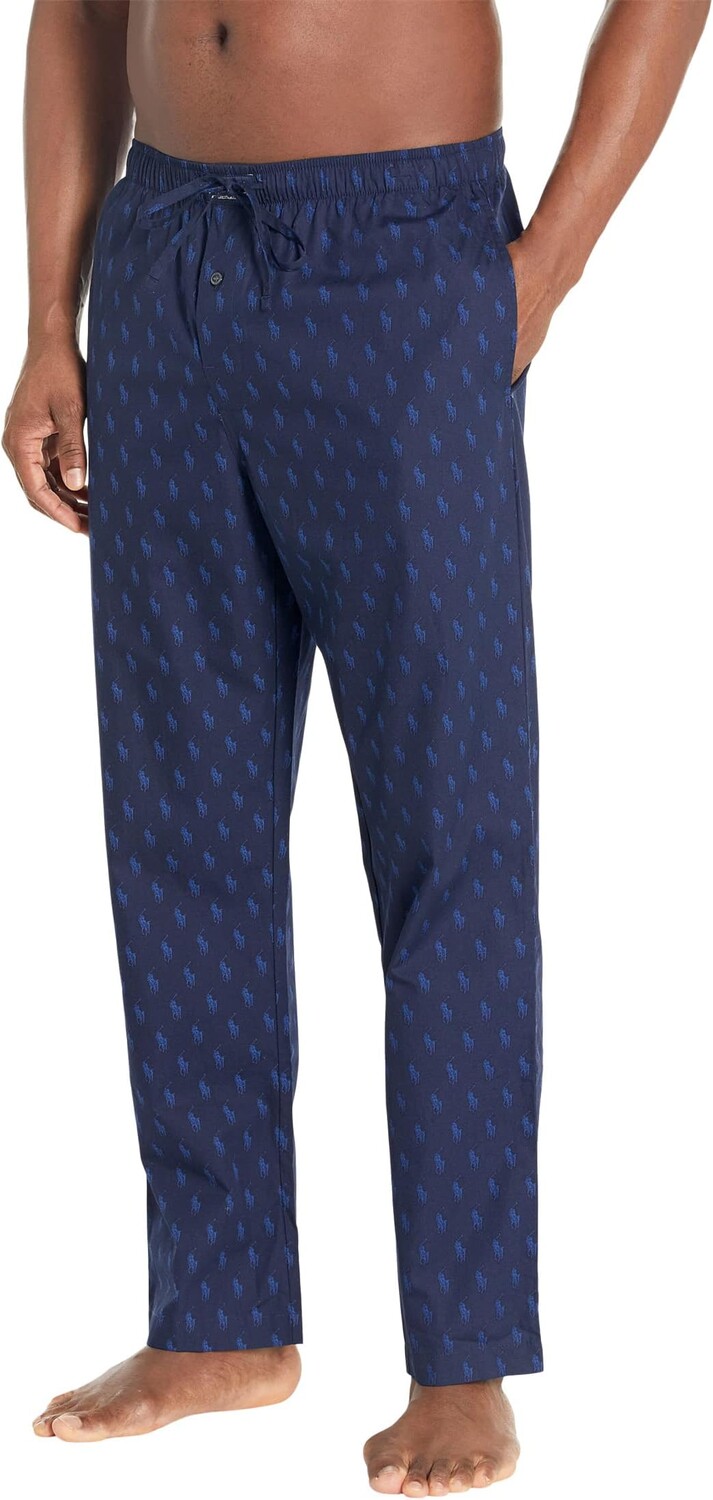 

Тканые брюки для сна All Over Pony Player Polo Ralph Lauren, цвет Cruise Navy/Beach Royal Riviera