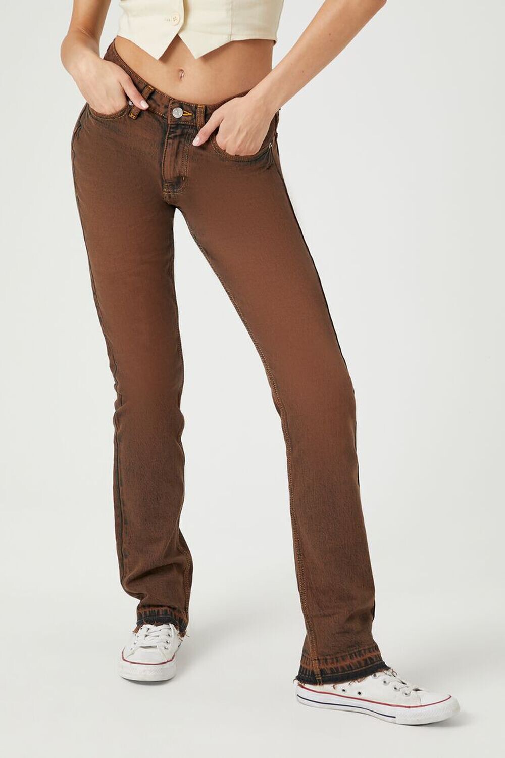 

Джинсы Bootcut из эластичного денима Forever 21, ржавый