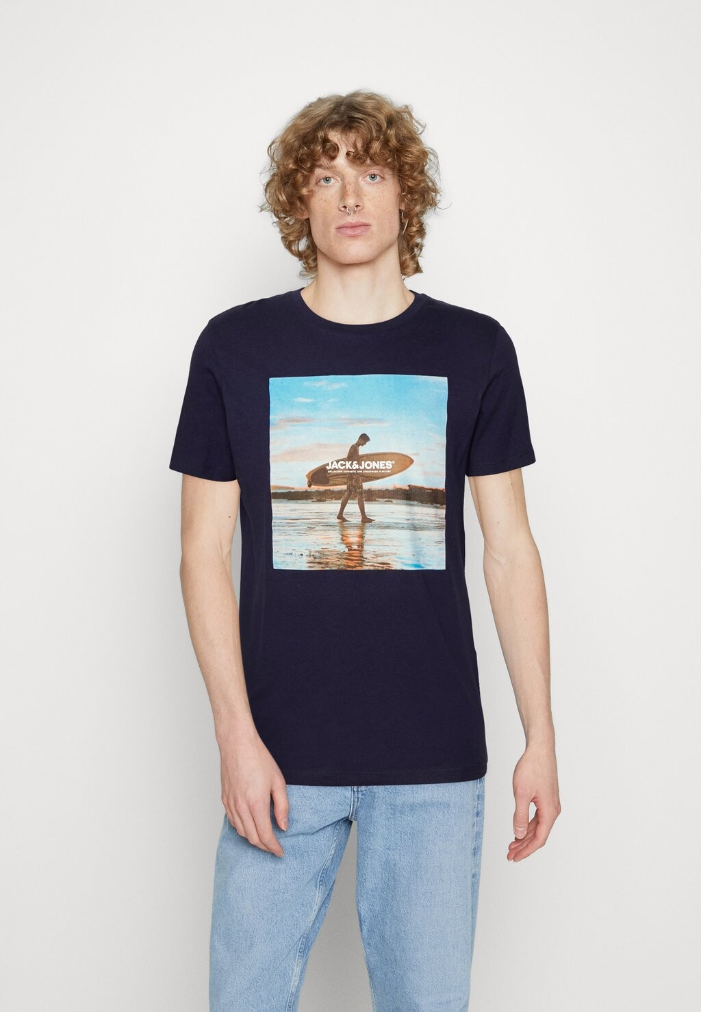 

Футболка с принтом Jack & Jones, темно-синий