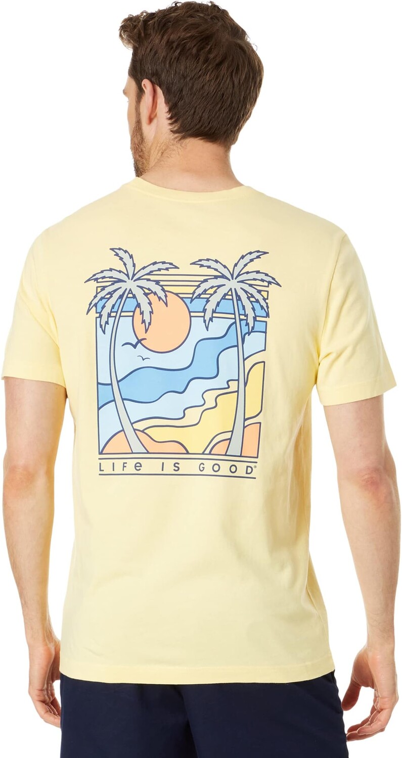 

Футболка Retro Palms Crusher с короткими рукавами Life is Good, цвет Sandy Yellow