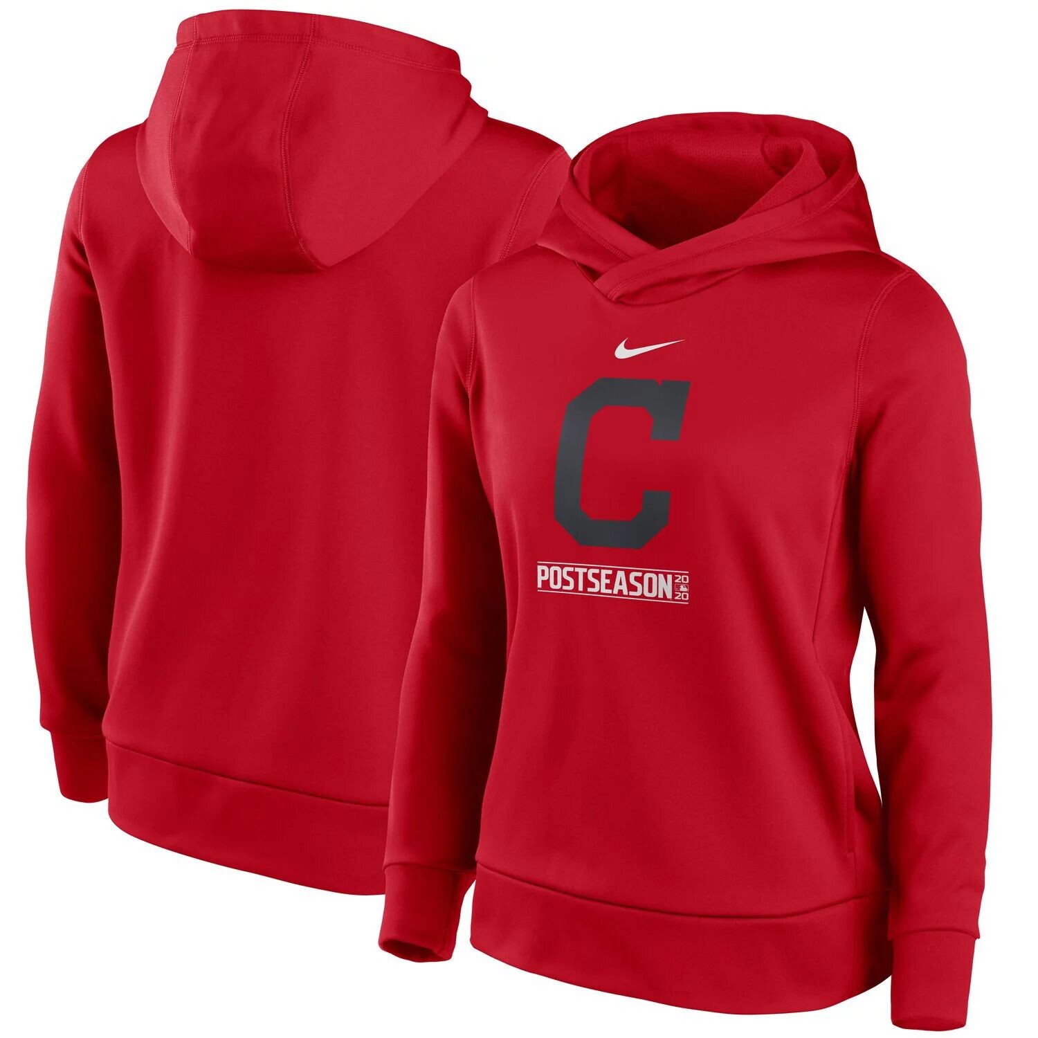 

Женский пуловер с капюшоном Nike Red Cleveland Indians 2020 Post Season Authentic Collection Nike