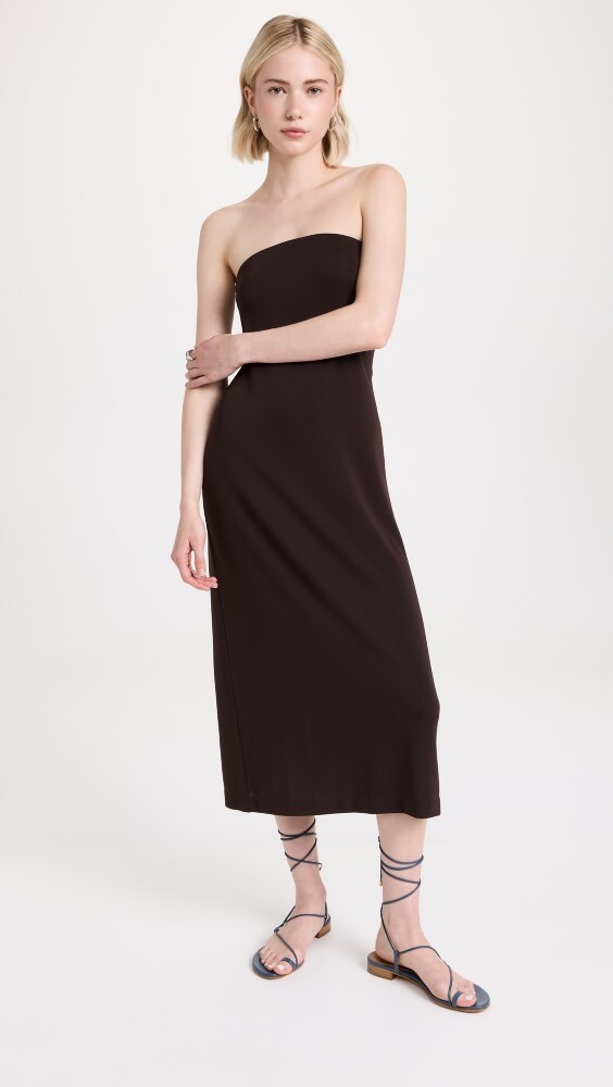 

Платье миди Tibi Harlow Jersey Strapless, коричневый