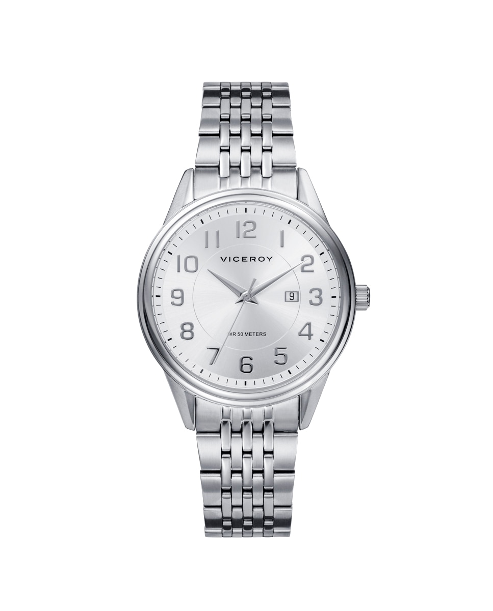 цена Грандиозные женские часы с тремя стальными стрелками и белым циферблатом Viceroy, серебро