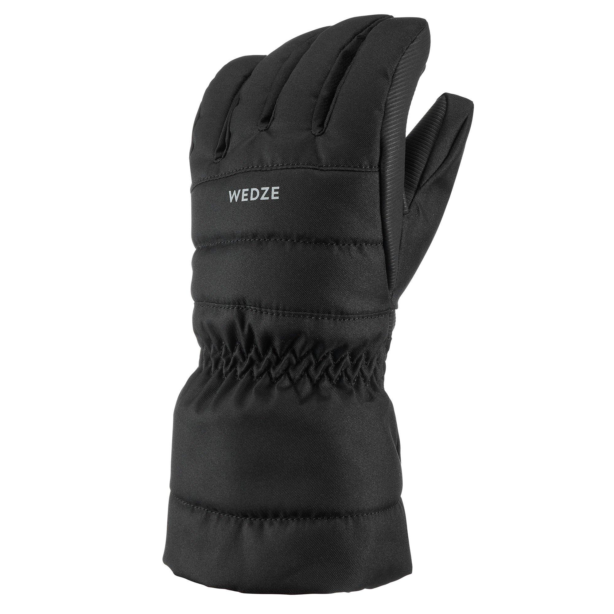 цена Теплые и водонепроницаемые лыжные перчатки Decathlon 500 Джинсовый Wedze, черный