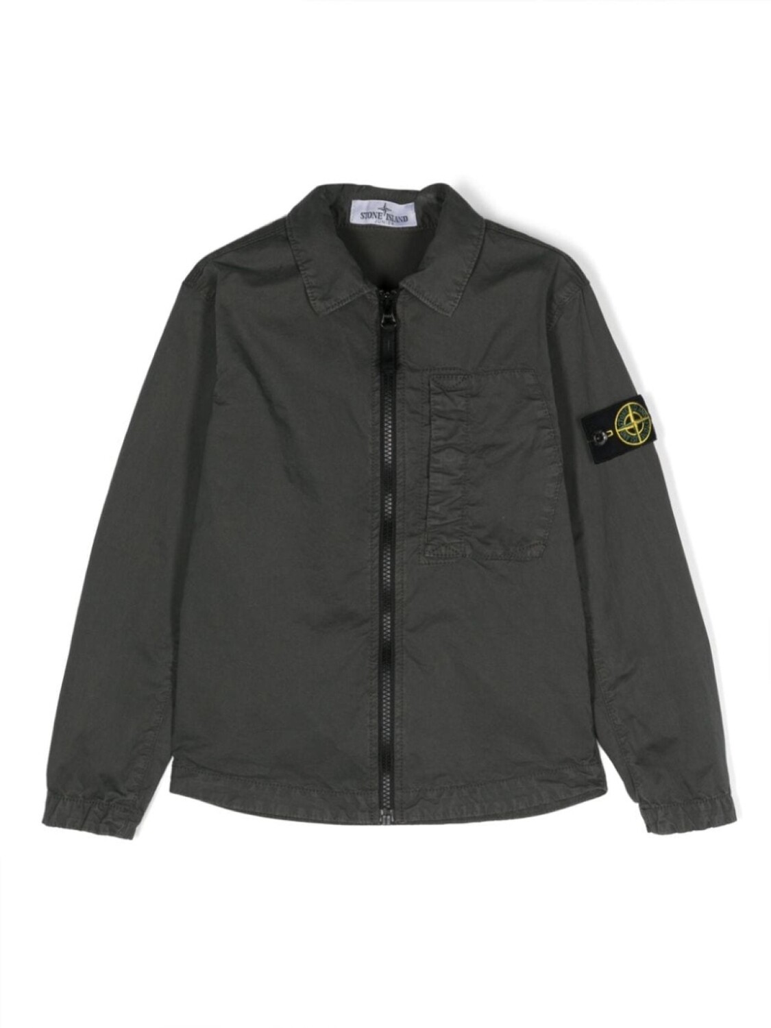 

Stone Island Junior куртка на молнии с логотипом Compass, серый