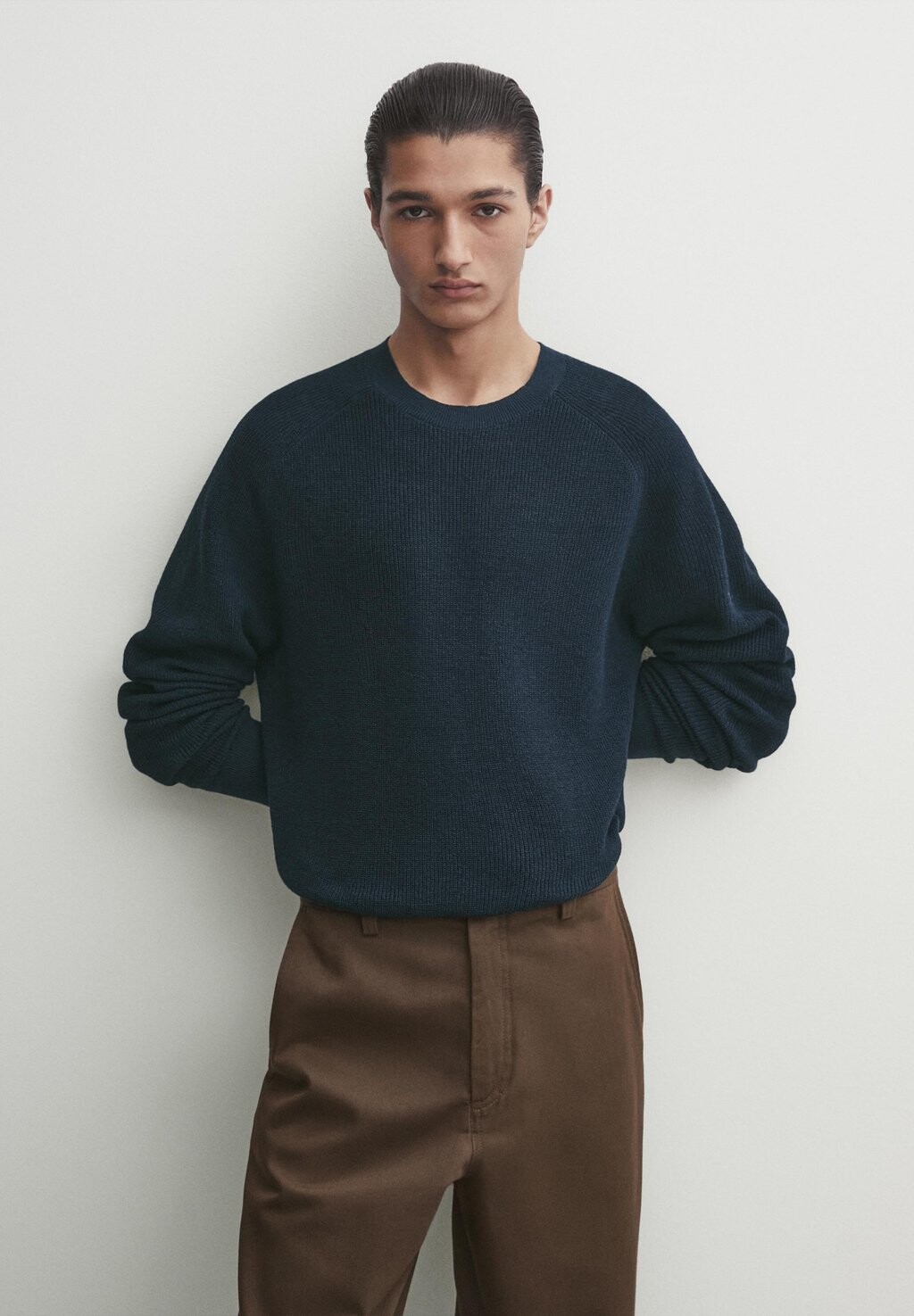

Вязаный свитер CREW NECK Massimo Dutti, цвет dark blue