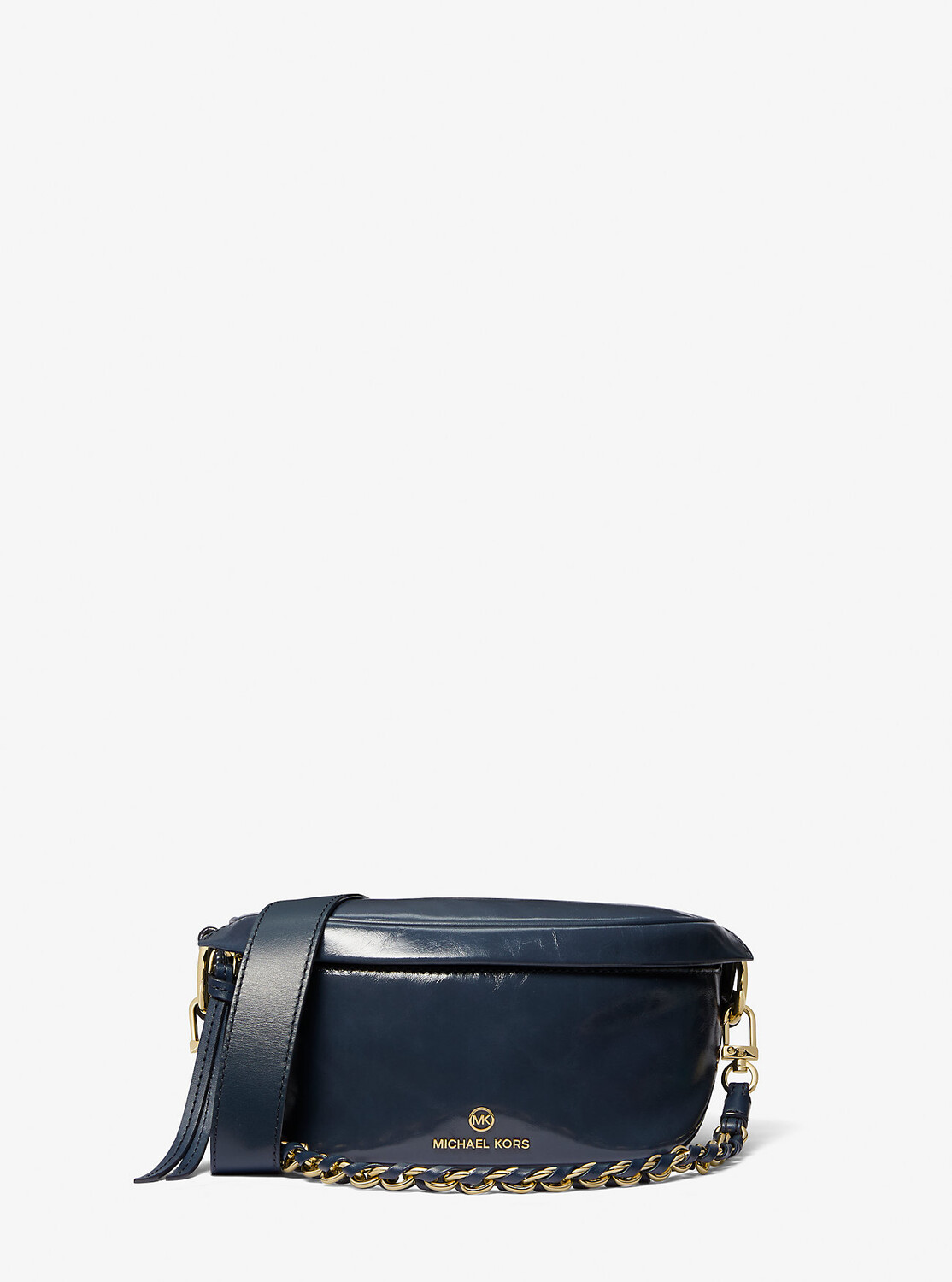 

Очень маленькая сумка-слинг из лакированной кожи Slater Michael Kors, синий