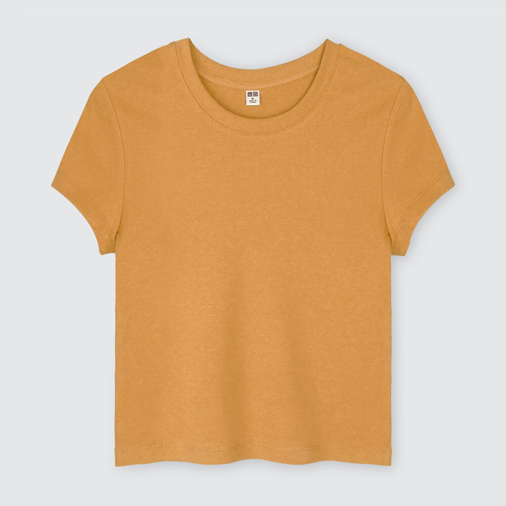 

Женская футболка Uniqlo Hot Girl T короткая, желтый