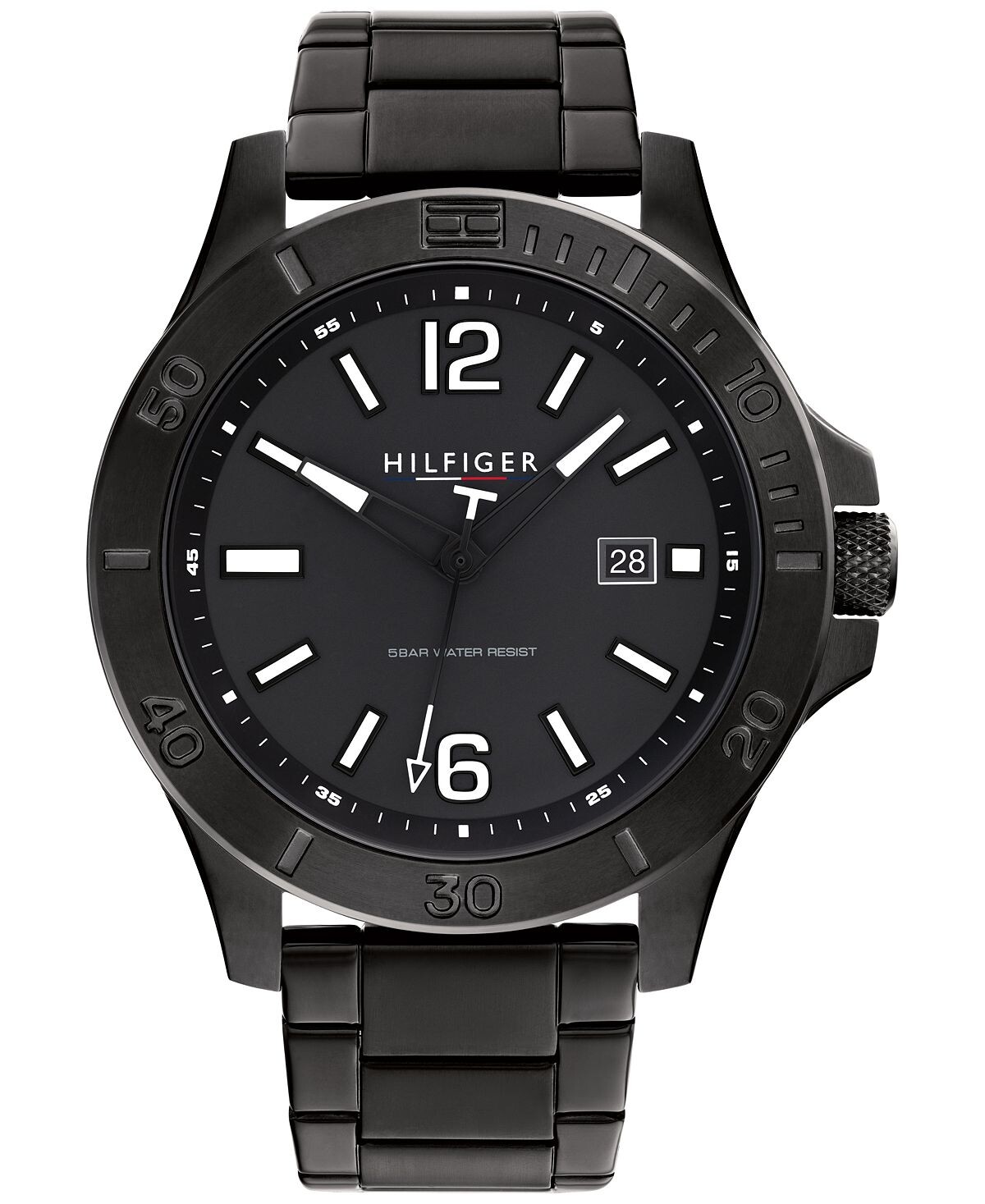 

Мужские черные часы-браслет из нержавеющей стали, 46 мм Tommy Hilfiger