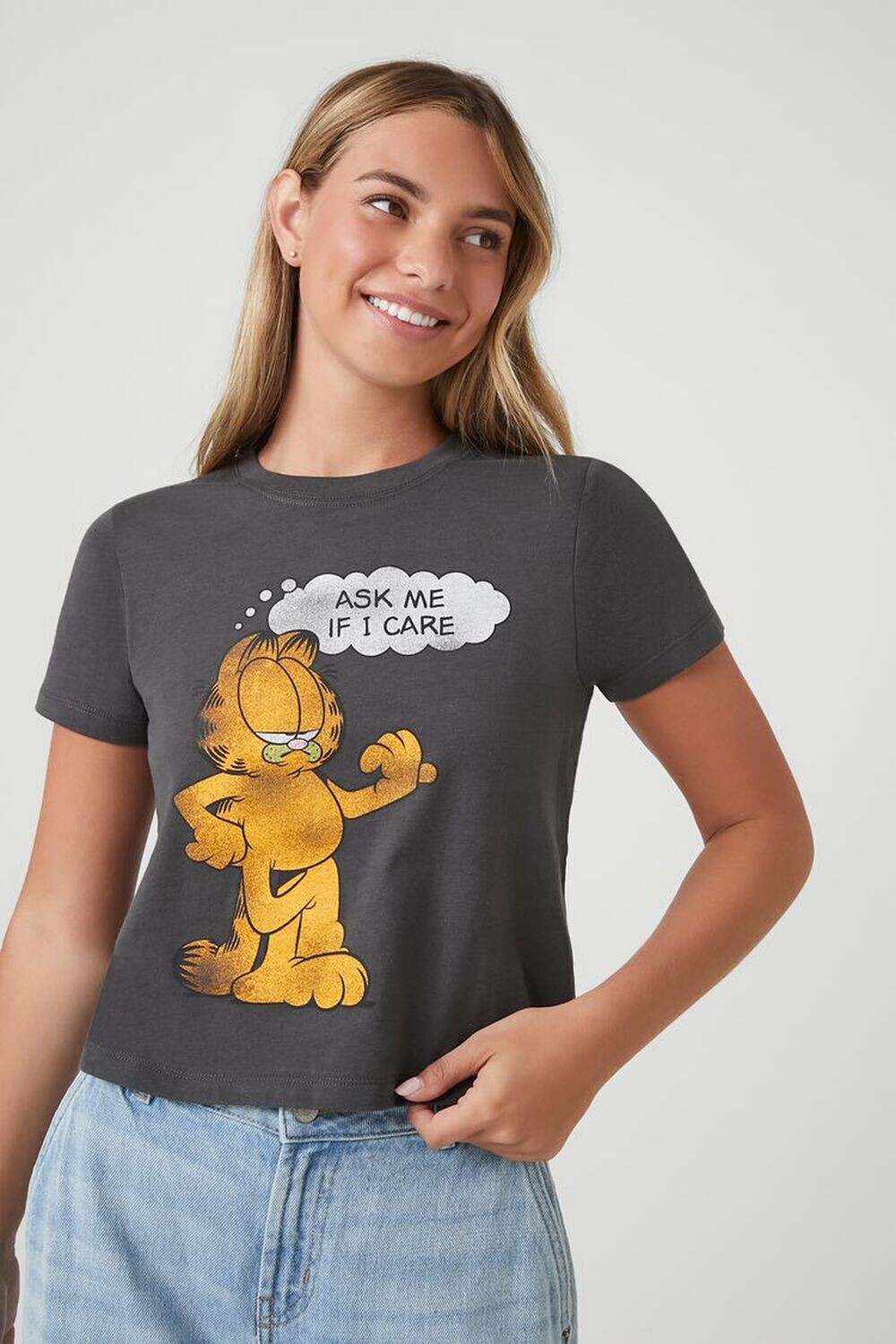 

Детская футболка с рисунком Garfield Forever 21, черный