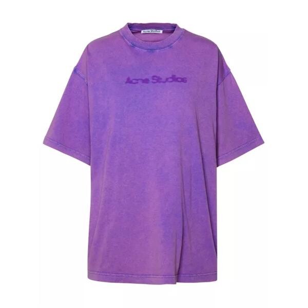 

Футболка lilac cotton t-shirt Acne Studios, фиолетовый
