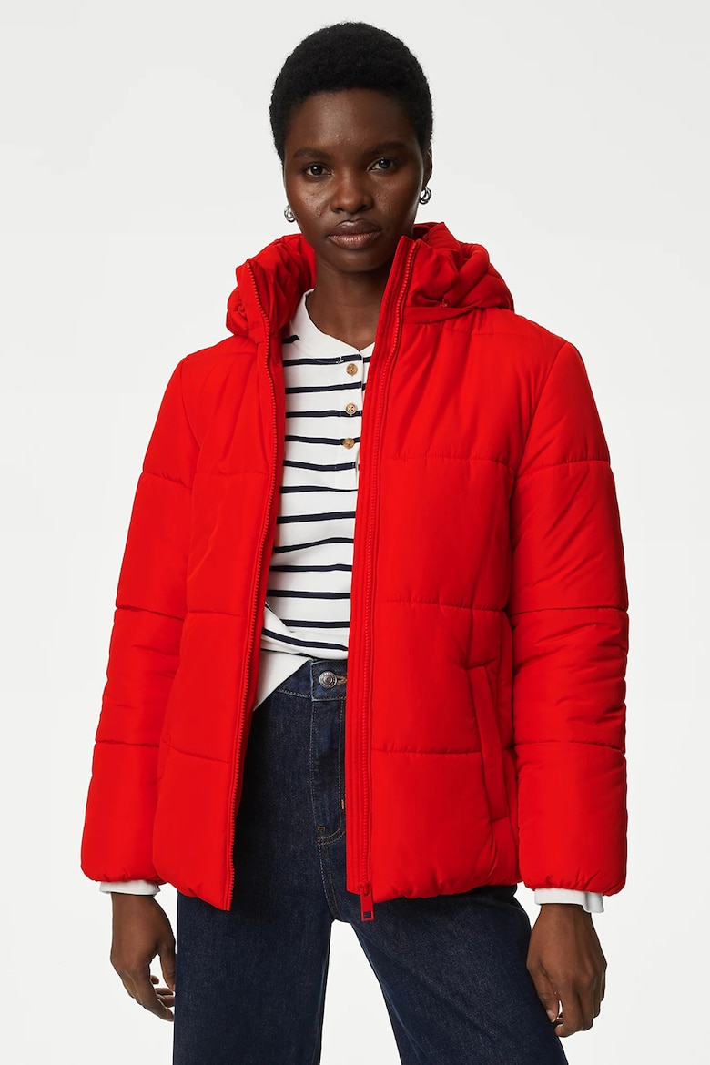 Зимняя куртка со съемным капюшоном Marks & Spencer, красный