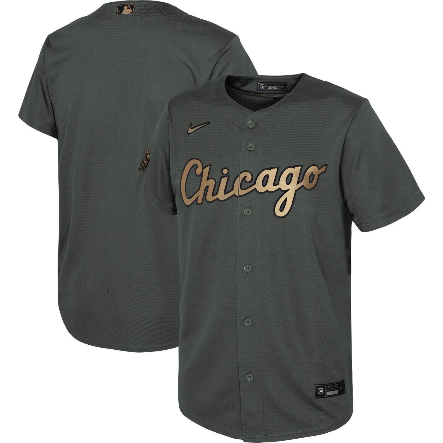 

Молодежная футболка Nike Grey Atlanta Braves 2022, реплика Матча всех звезд MLB 2022 Nike