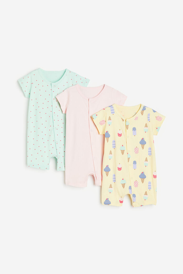 

3 пары хлопковых пижам H&M, желтый