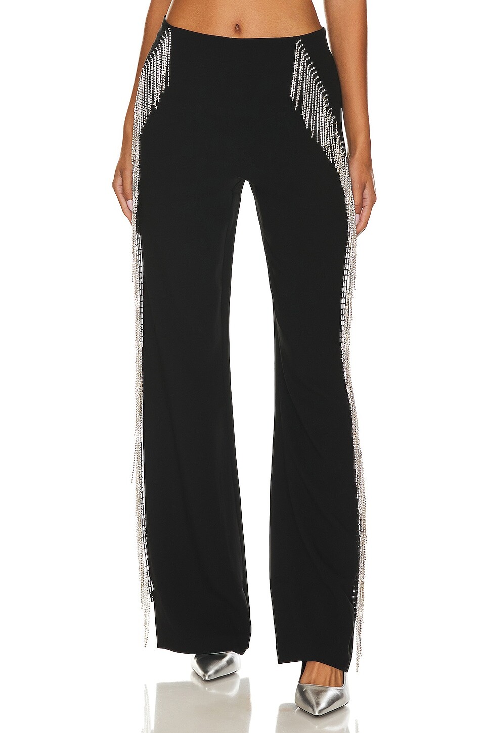 

Брюки Cinq a Sept Rhinestone Fringe Remy, черный