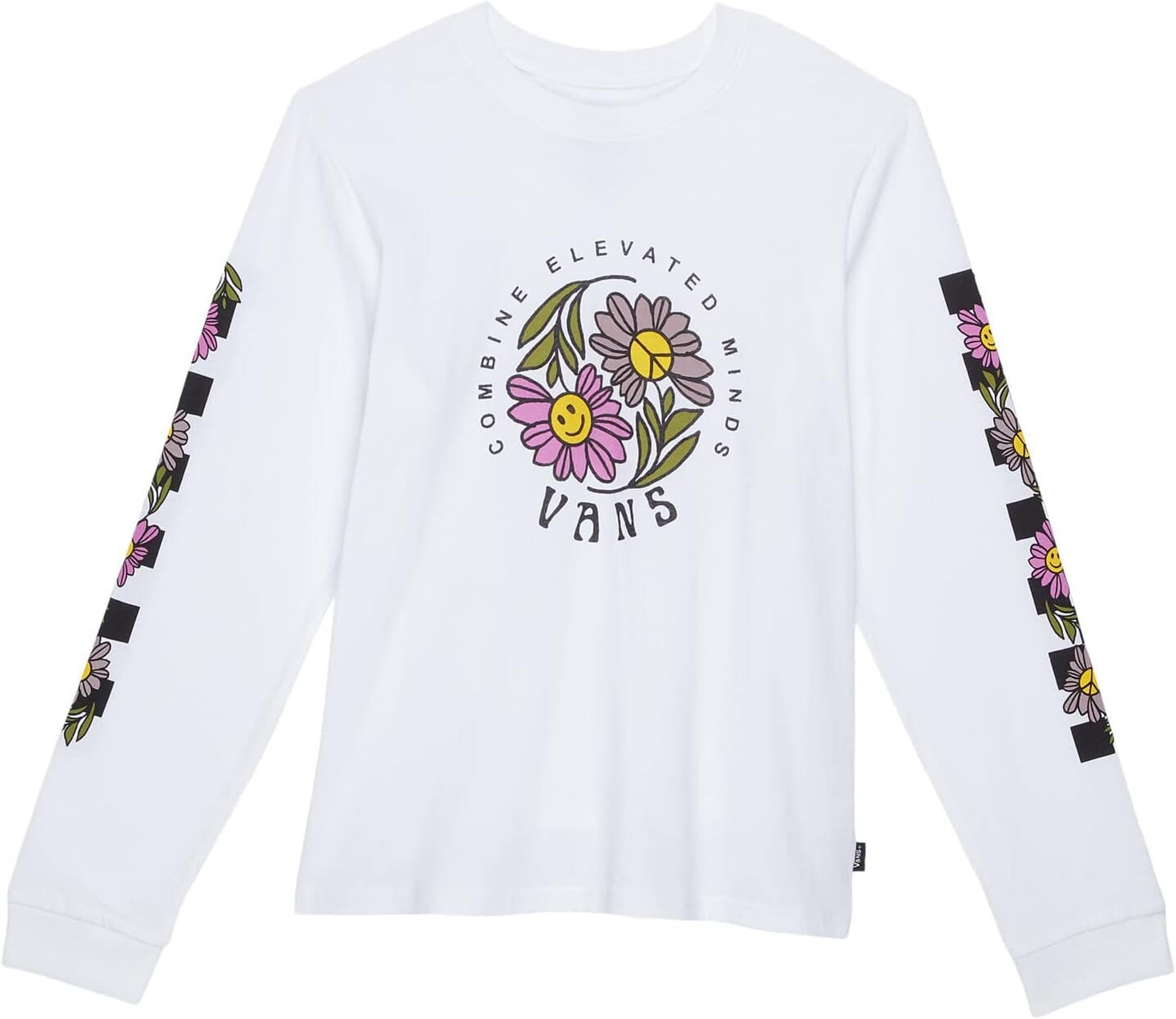 

Футболка Vans Elevated Floral Long Sleeve Best Friends Forever, белый
