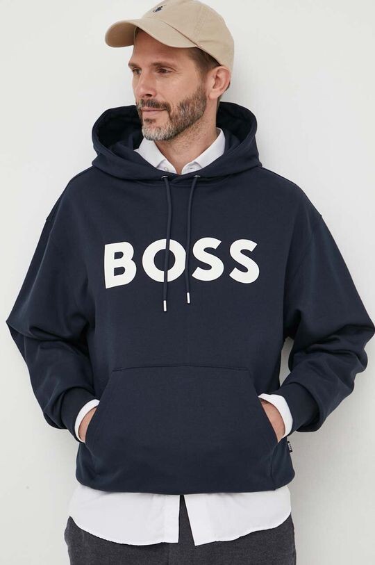 

Хлопковая толстовка Boss, темно-синий