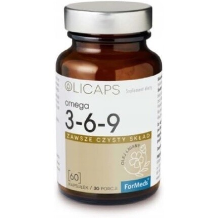 

Olicaps Omega 3-6-9 Аминокислоты Льняное масло Натуральные ингредиенты Пищевая добавка 60 капсул, Formeds