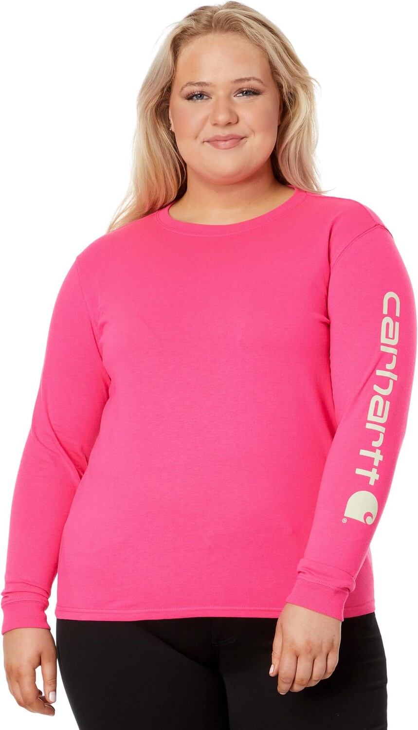 

Свободная футболка с длинными рукавами и рисунком Carhartt, цвет Pink Glow