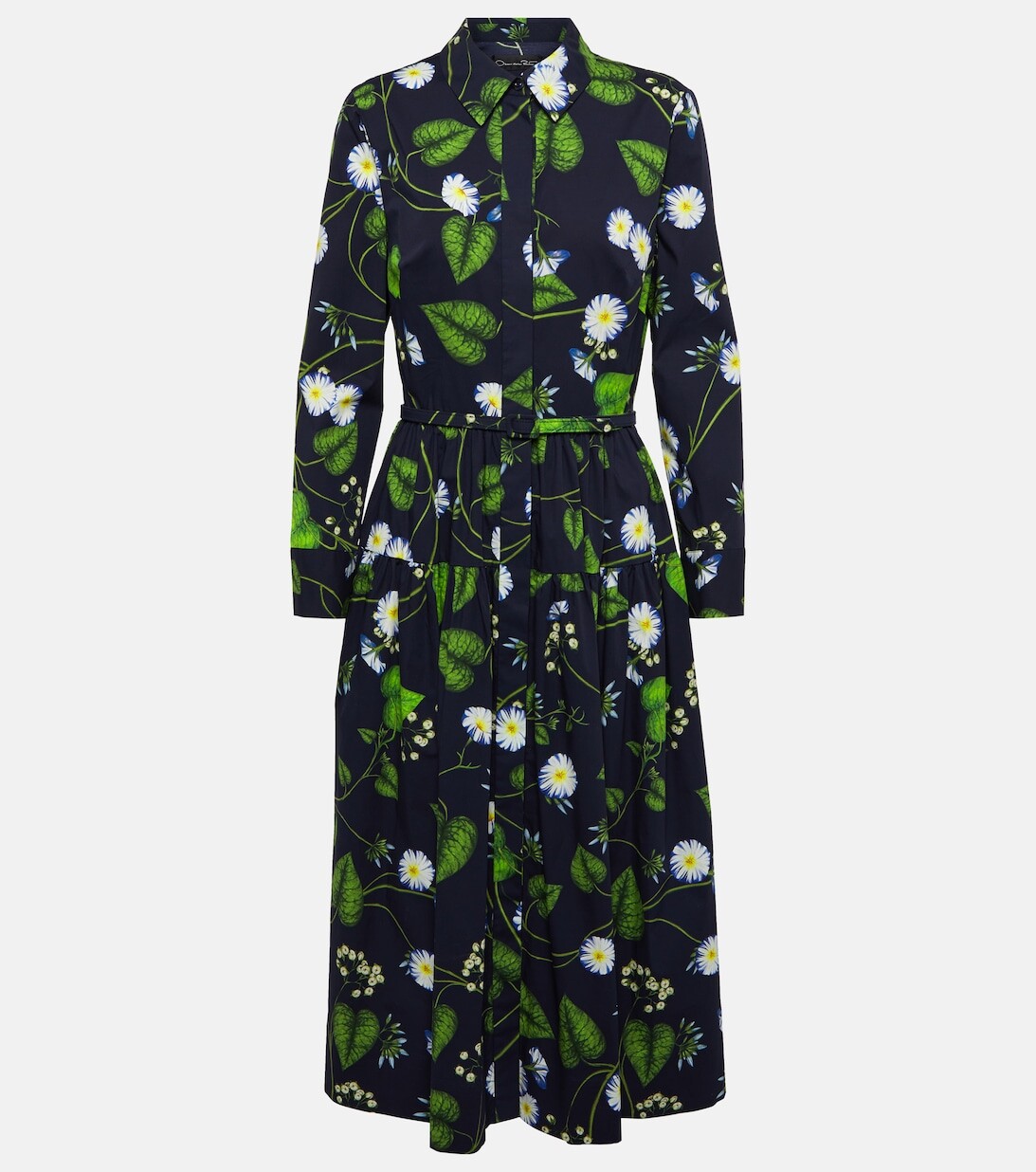 

Платье миди Morning Glory из хлопка OSCAR DE LA RENTA, синий