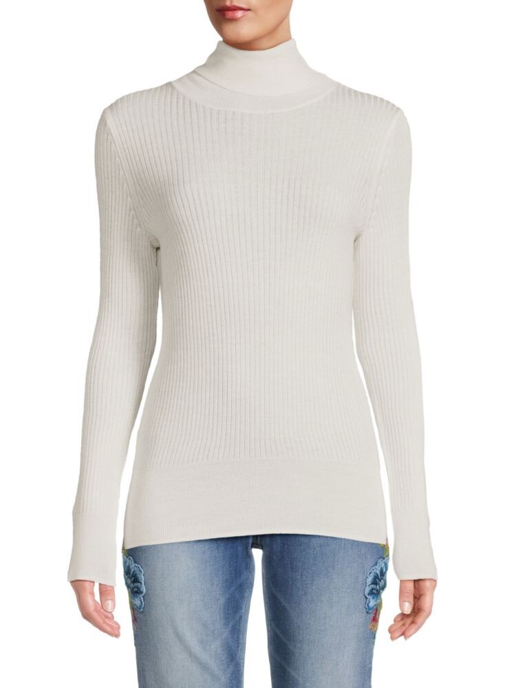 

Свитер с высоким воротником из мериносовой шерсти Saks Fifth Avenue, цвет Frost White