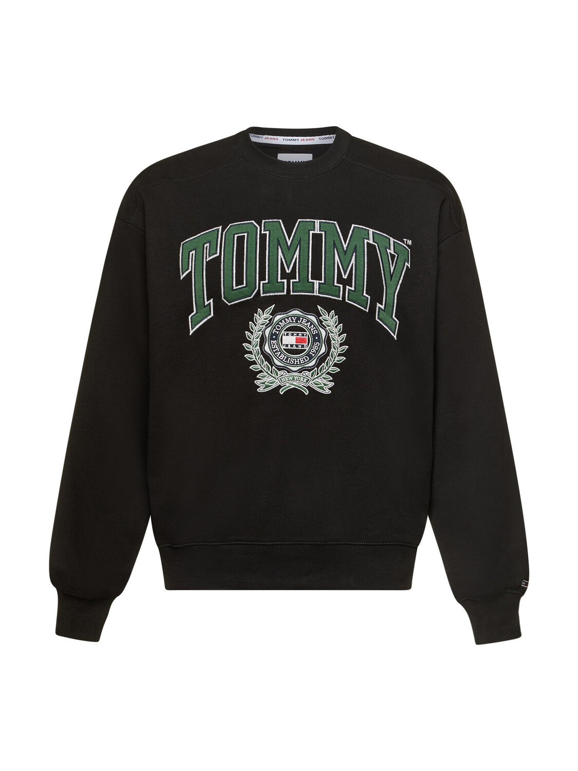 

Tommy Jeans — хлопковая толстовка для студентов с логотипом, черный