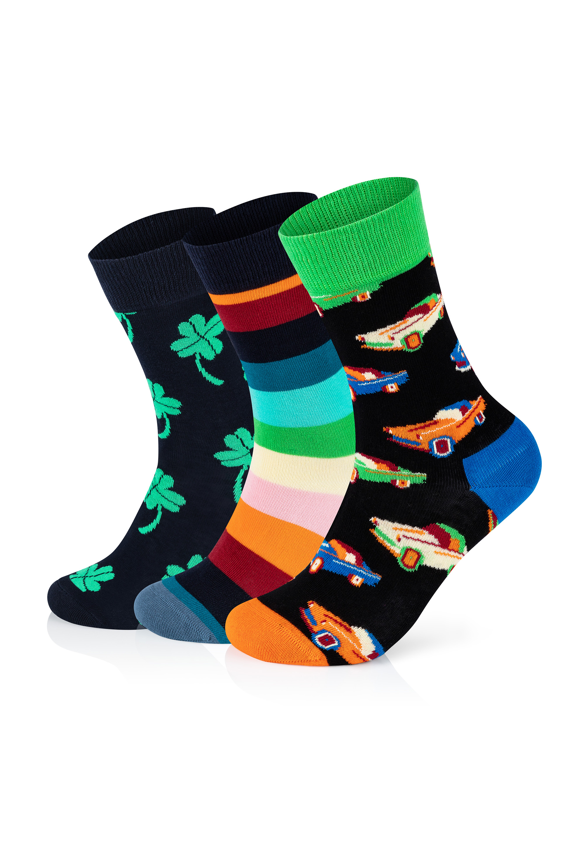 

Носки Happy Socks 3 Pack Stripe Big Luck Car, цвет multi_coloured