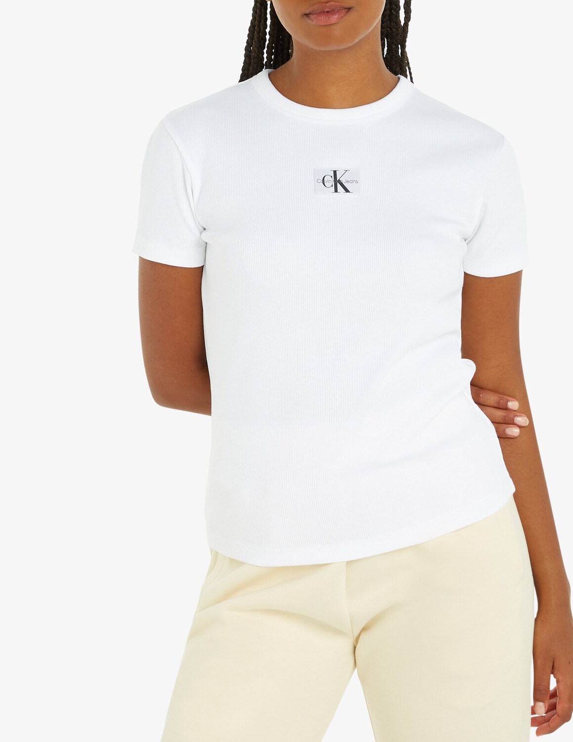 

Топ из смесового хлопка Calvin Klein Jeans, белый