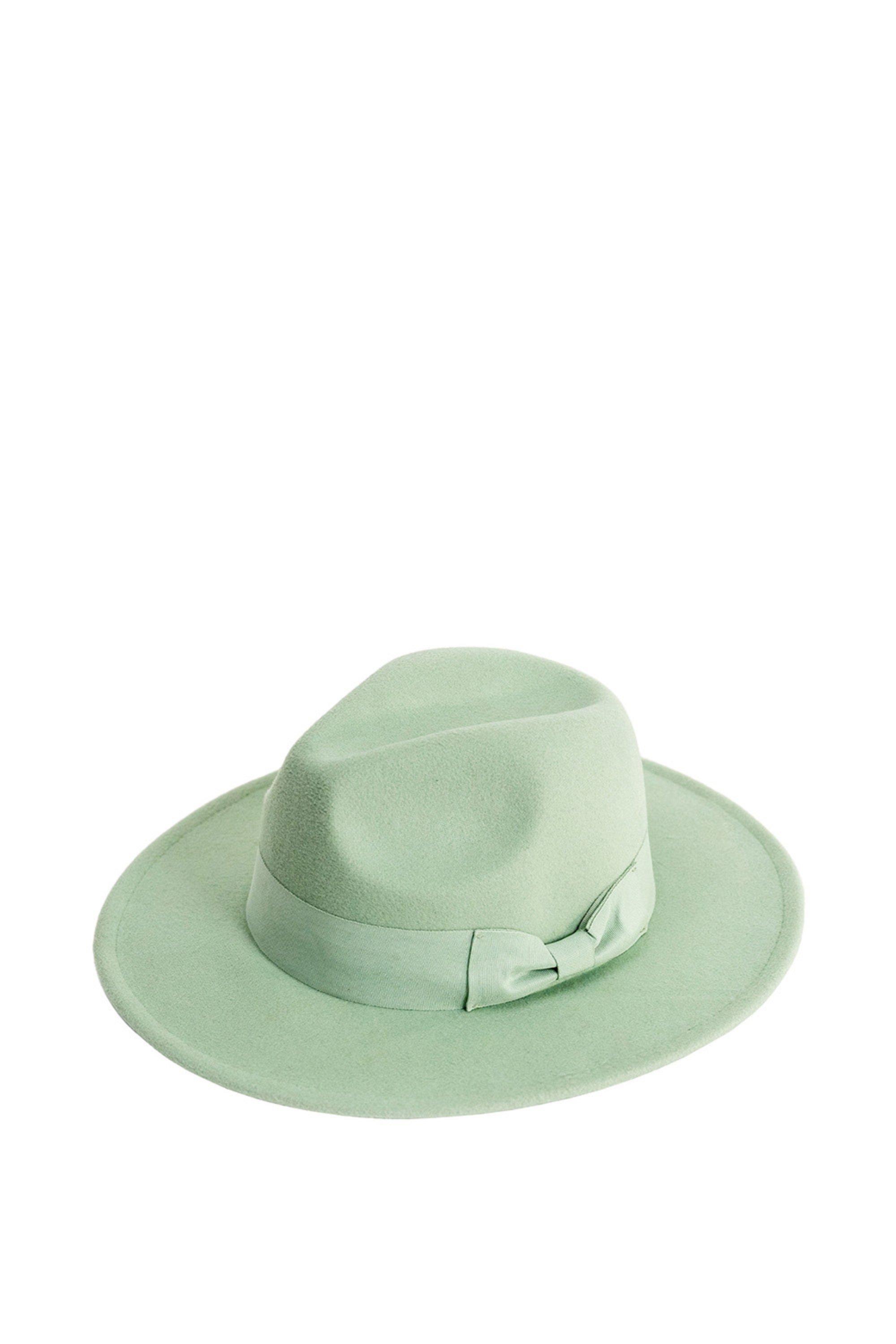 Регулируемая шляпа-федора с бантом My Accessories London, зеленый кепка с логотипом my accessories london бежевый