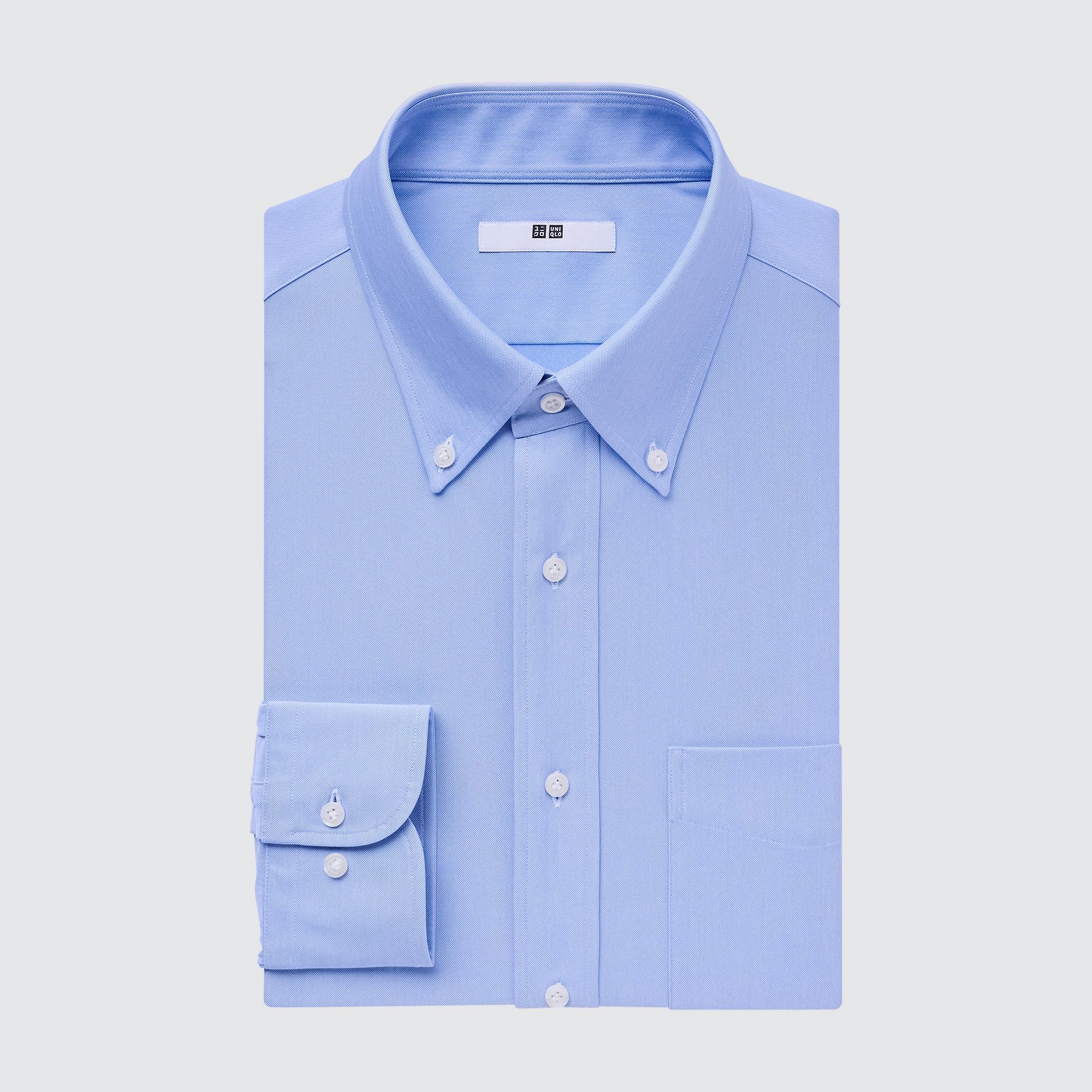 Рубашка из негладкого джерси с длинными рукавами Uniqlo, синий рубашка из джерси с длинными рукавами s синий