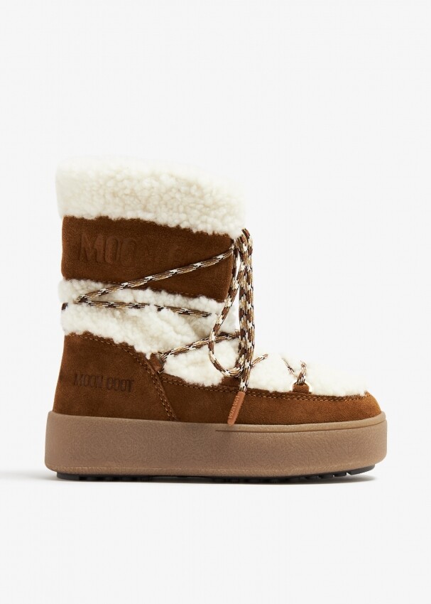 цена Ботинки Moon Boot Jtrack Tube Shearling, коричневый