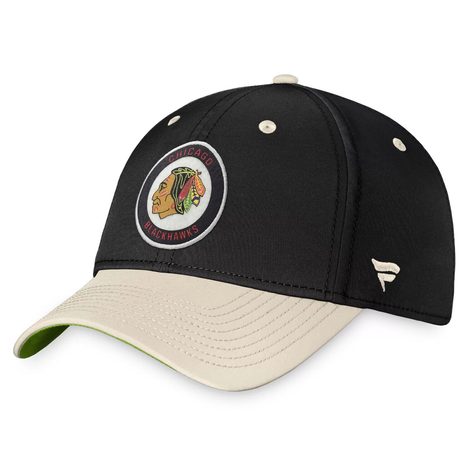 

Мужская гибкая кепка Fanatics черного/хаки Chicago Blackhawks True Classics в стиле ретро