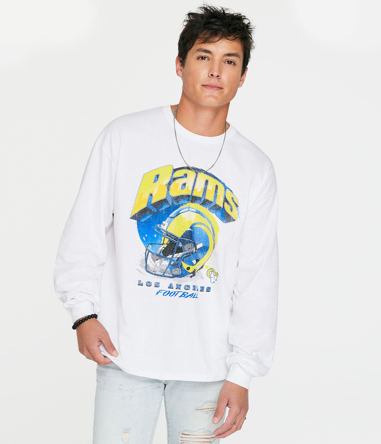 

Футболка с длинными рукавами и рисунком Los Angeles Rams Aeropostale, белый