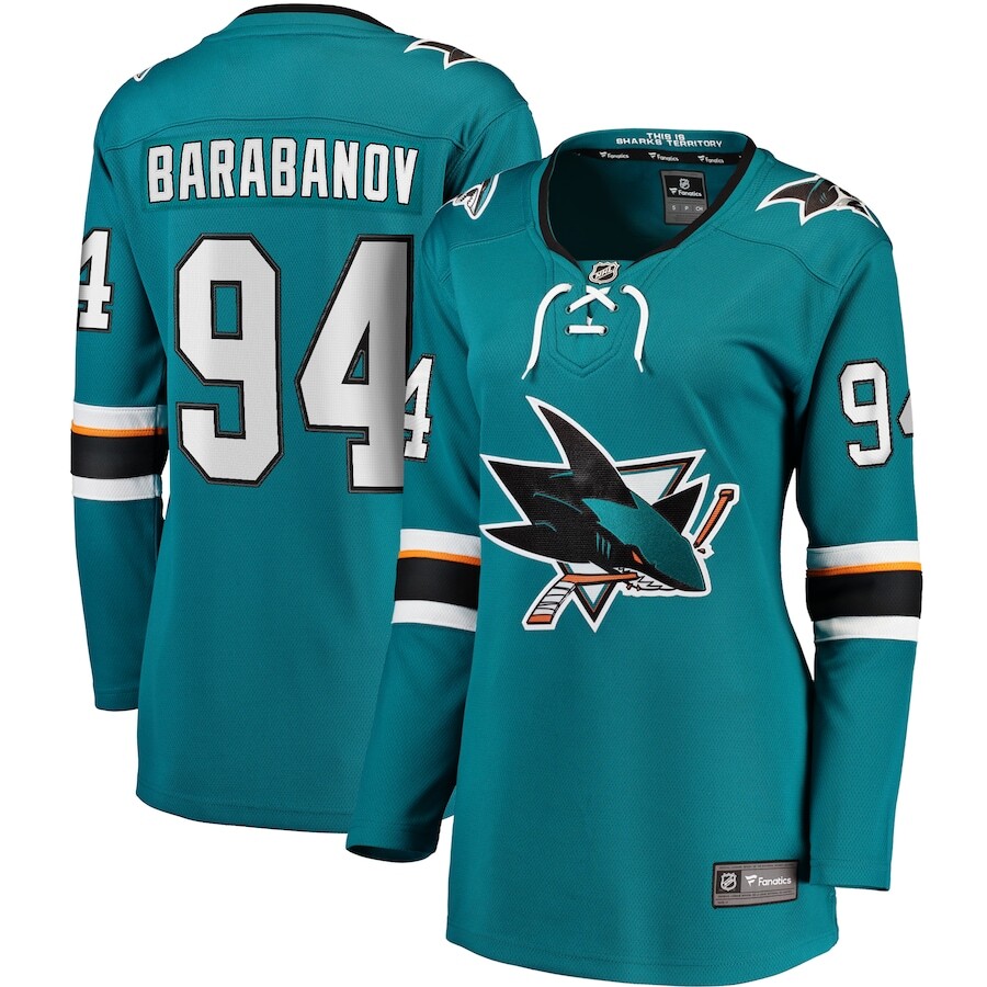 

Джерси Fanatics Branded San Jose Sharks, бирюзовый