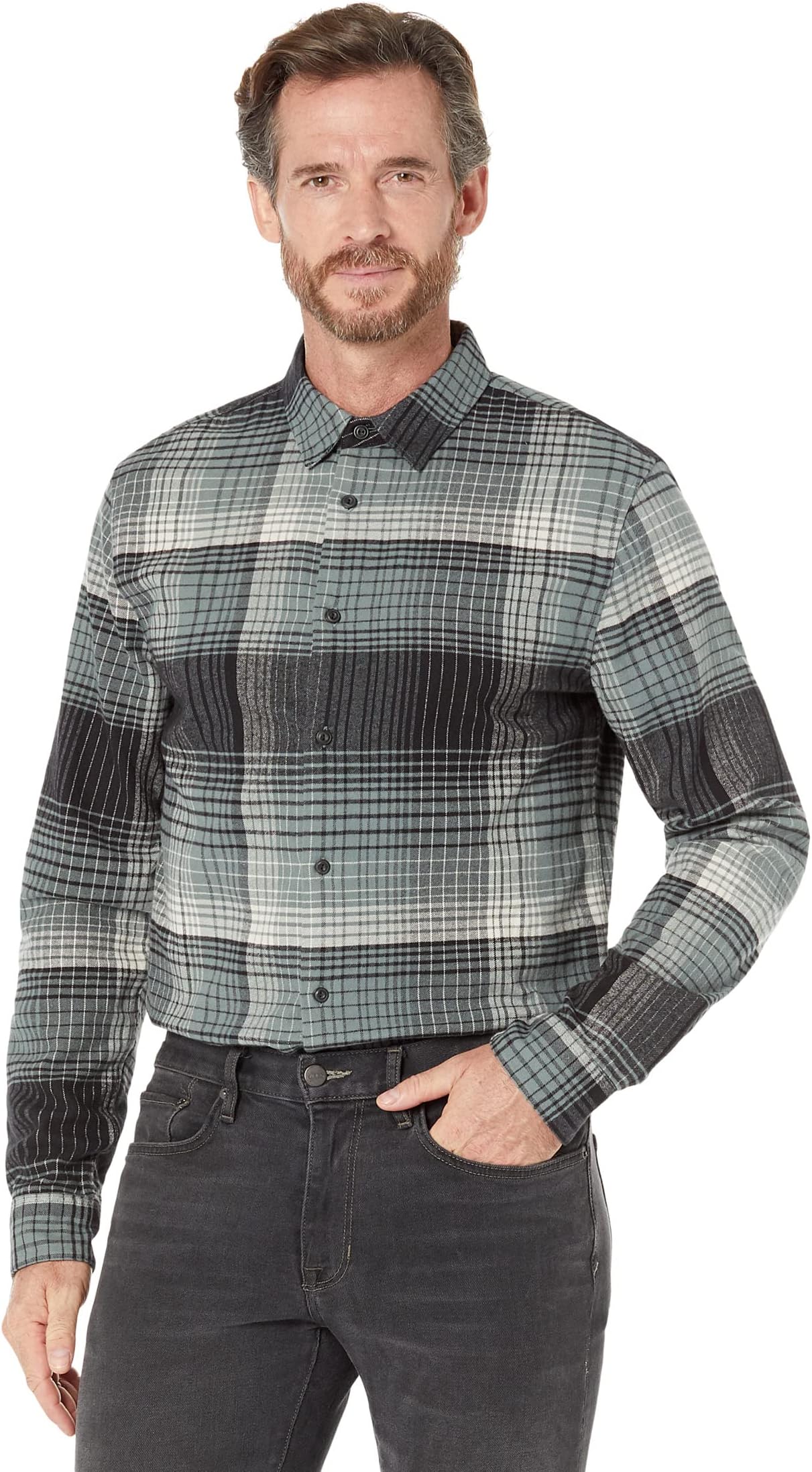 

Рубашка Vince Salton Plaid Long Sleeve, цвет Eucalyptus