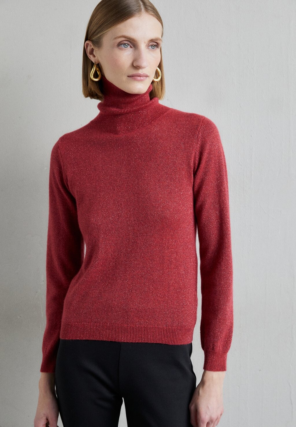 

Джемпер ZELDA SHIMMER ROLL NECK KNITID, бордо