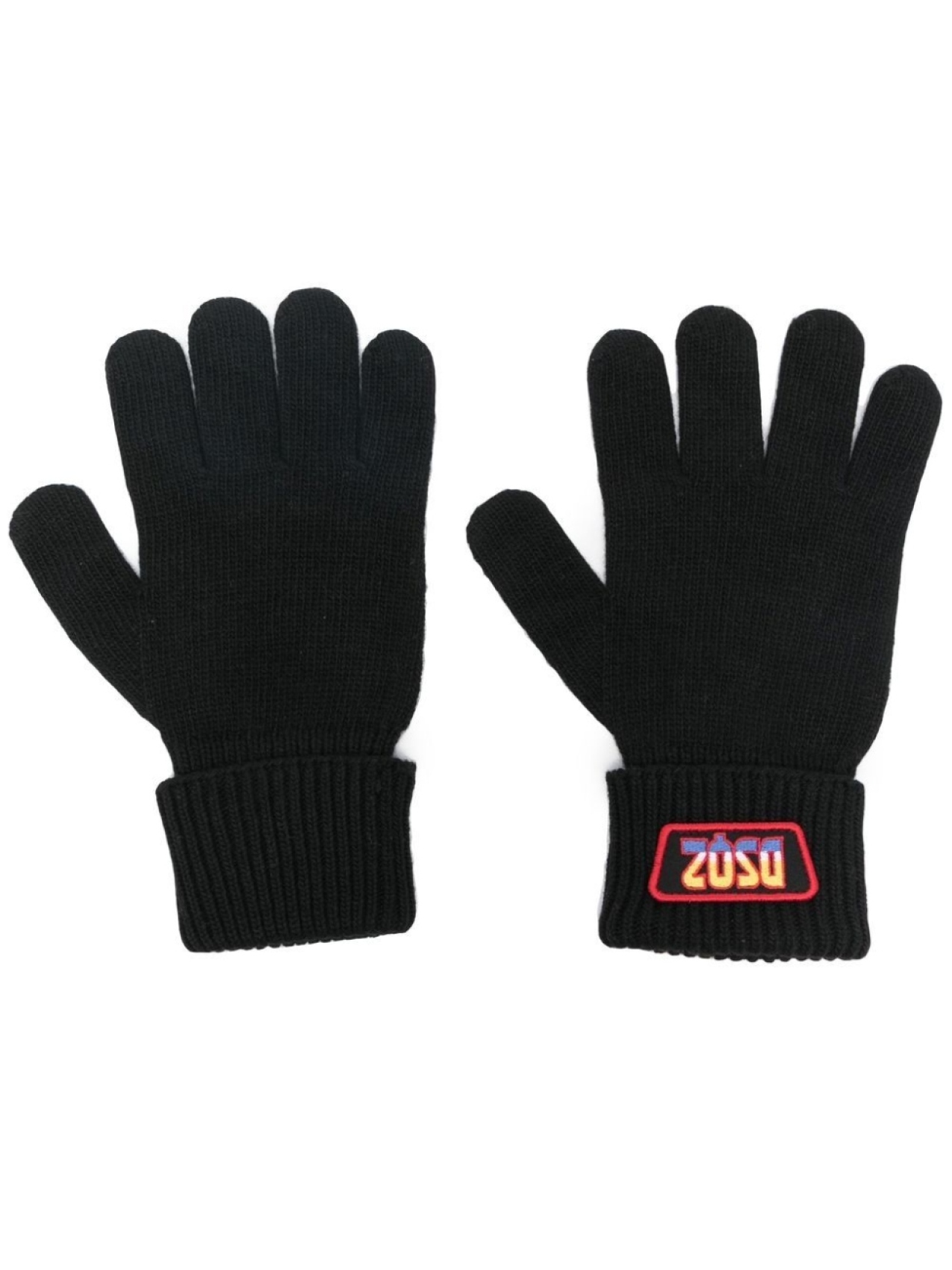 

Dsquared2 logo-patch gloves, черный